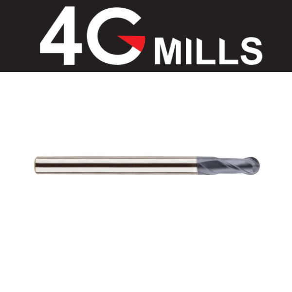 1/2" 2 Flute Ballnose 4G Carbide End Mill - YG1 GMF15032