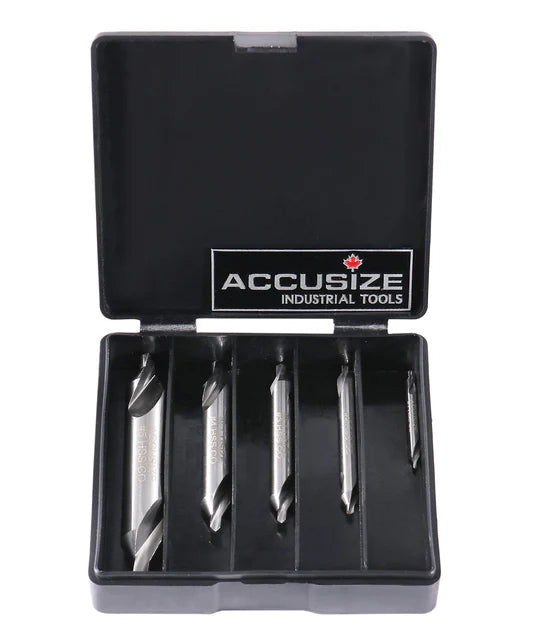 5pc ANSI M42 (H.S.S.+8% Cobalt) Center Drill Bit - Accusize 0556-5500