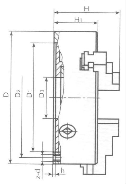 3" 3-Jaw Plain Back Independent Chuck - Accusize 0559-0110