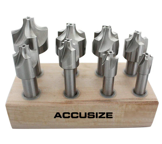Corner Rounding End Mill HSS - Set Size from 1/16