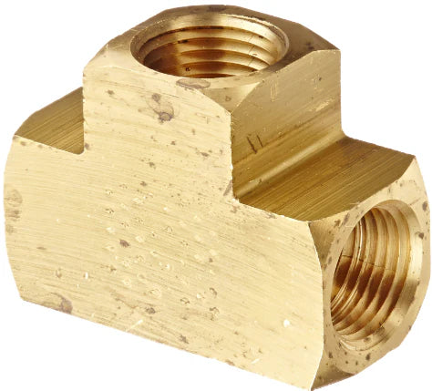 1/4" FNPT Brass Pipe Tee - 101-B