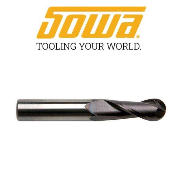 3/8" 2 Flute Ballnose Carbide End Mill TiAlN - Sowa 102870