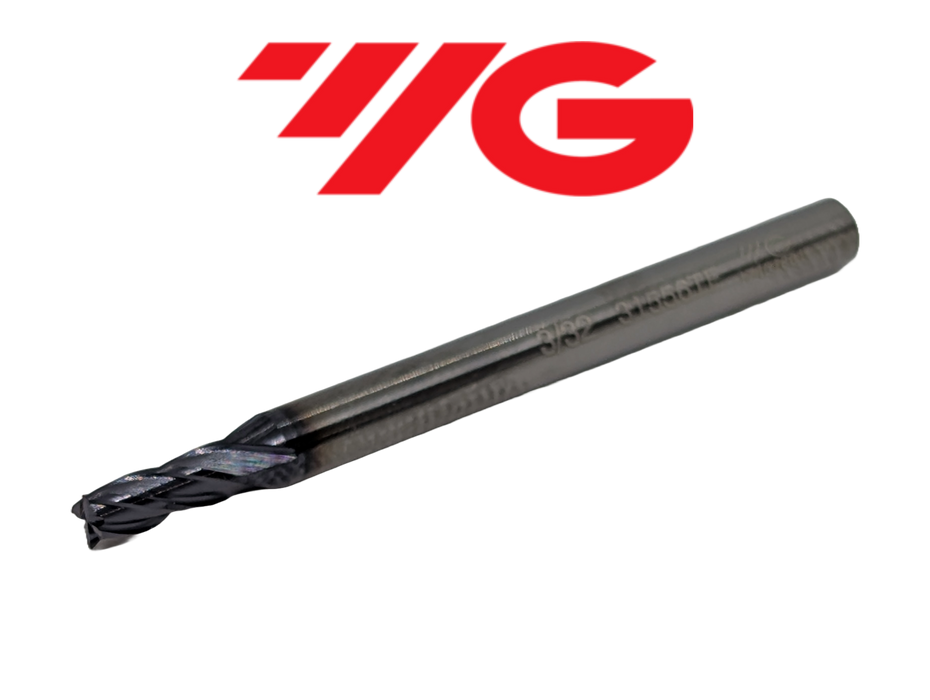 3/32" 4 Flute Stub Length Carbide End Mill TiAlN - YG-1