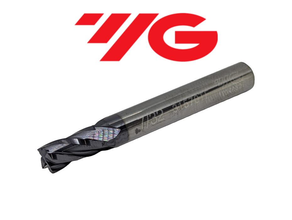 7/32" 4 Flute Stub Length Carbide End Mill TiAlN - YG-1