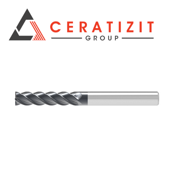 1/4" 4 Flute Long Length Carbide End Mill AlTiN - Ceratizit 14431771
