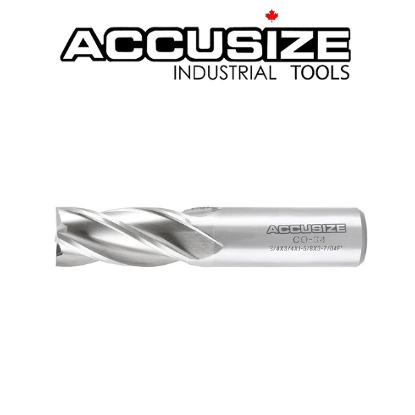 1/4" 4 Flute End Mill HSSco - Accusize CO-14