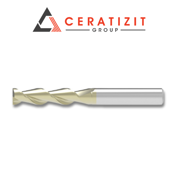 1/4" 2 Flute High Performance Long Length Carbide End Mill ZrN - For Aluminum - Ceratizit 5905425030