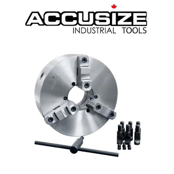 8" 3-Jaw Two-Piece Reversible Jaw Direct Mount (D1-4) Chuck - Accusize 0559-0102