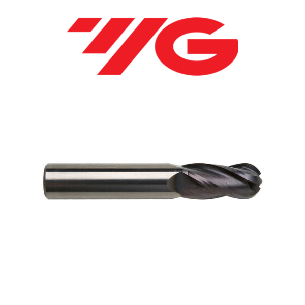 1/2" 4 Flute Ballnose Carbide End Mill Tialn - YG-1 43593TF