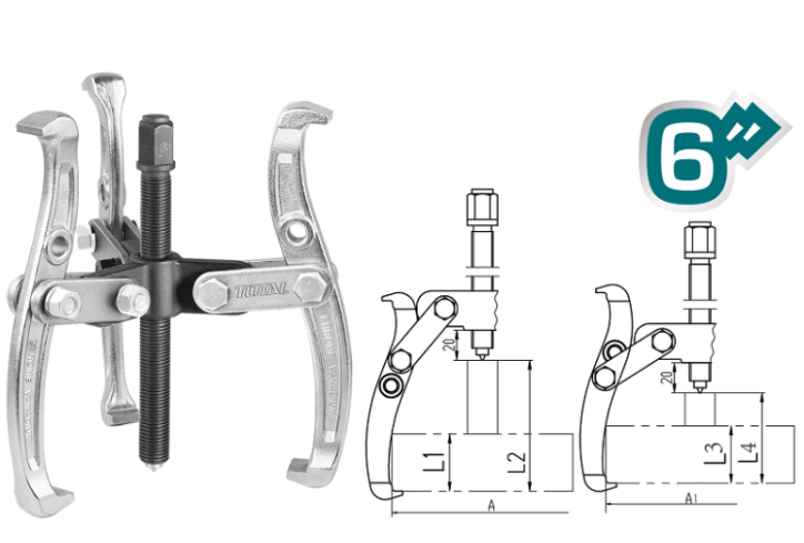 6" Three Jaws Puller - Total Tool THTGP366