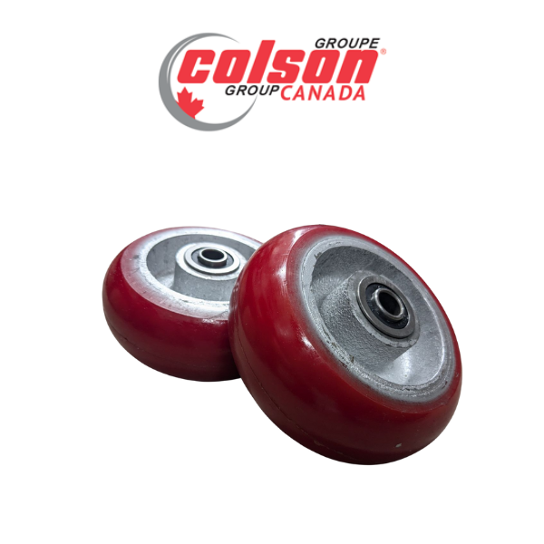 5" x 2" Crowned Urethane on Cast Wheel - Colson CPC520PB1/2