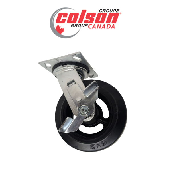 6" x 2" Mold-on Rubber Swivel Caster - Colson ES6X2MOR