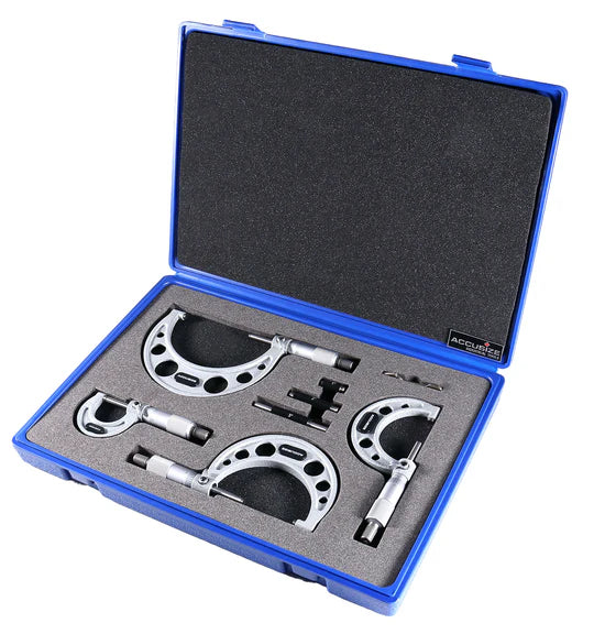 0-4" x 0.0001" Ultra Precision Outside Micrometers 4 Pc/Set - Accusize EG00-0904