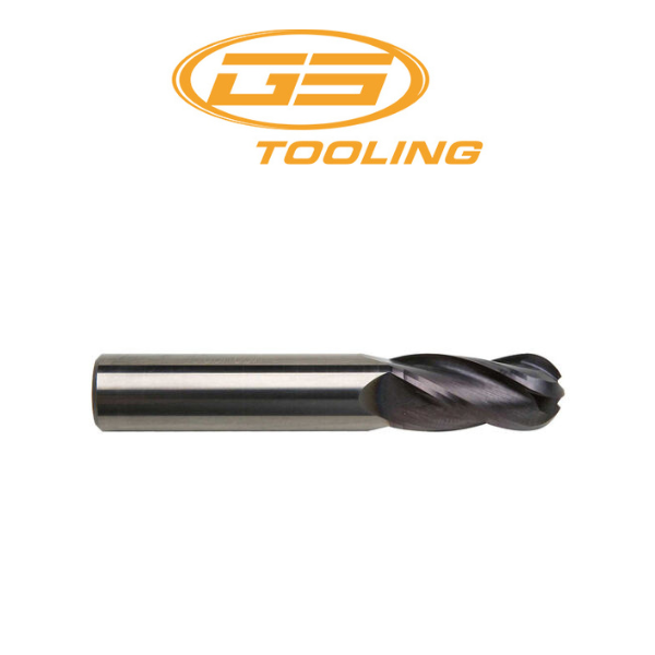1/4" 4 Flute Ballnose Carbide End Mill TiAlN - GS Tooling 102886