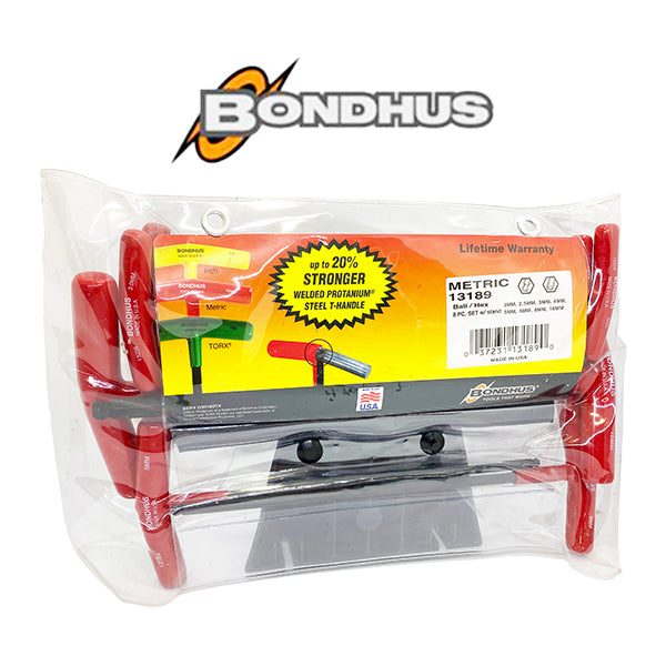 2mm to 10mm T-Handle Balldriver Hex Key Set (8pc) - Bondhus 13189