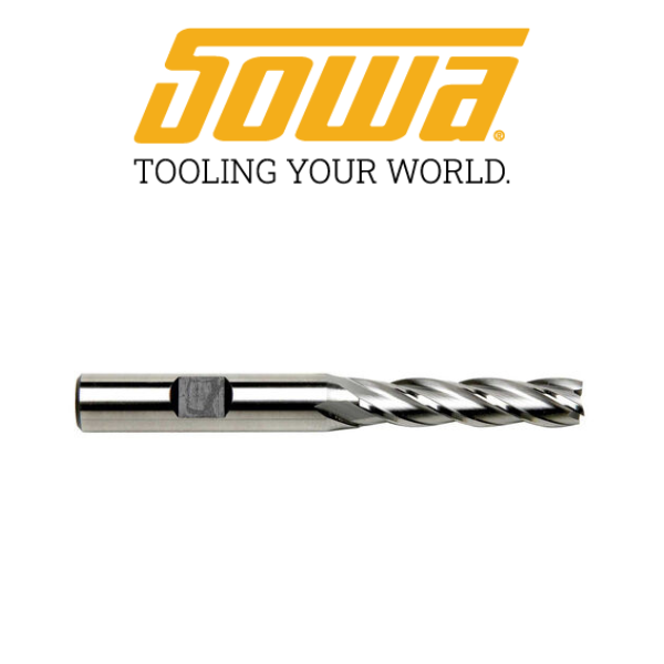 3/8" 4 Flute Long Length End Mill HSSCo - Sowa 103362