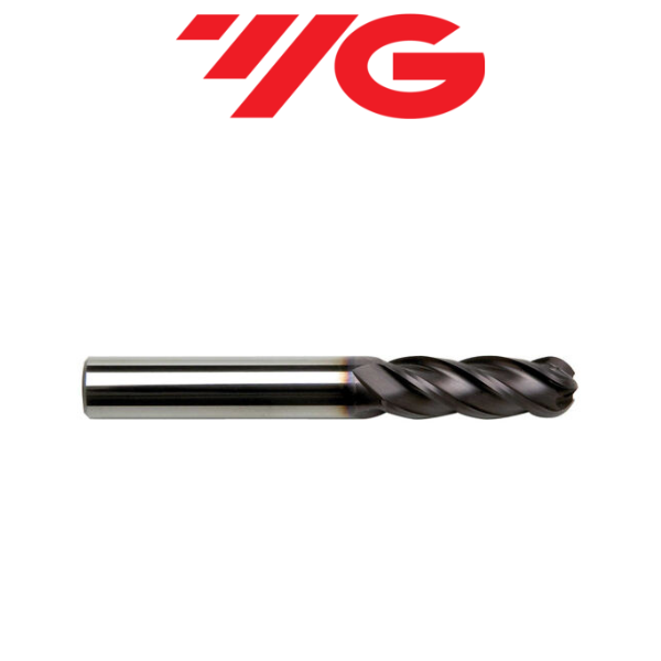 3/8" 4 Flute Extra Long Series Ballnose Carbide End Mill Tialn - YG-1 53584TF