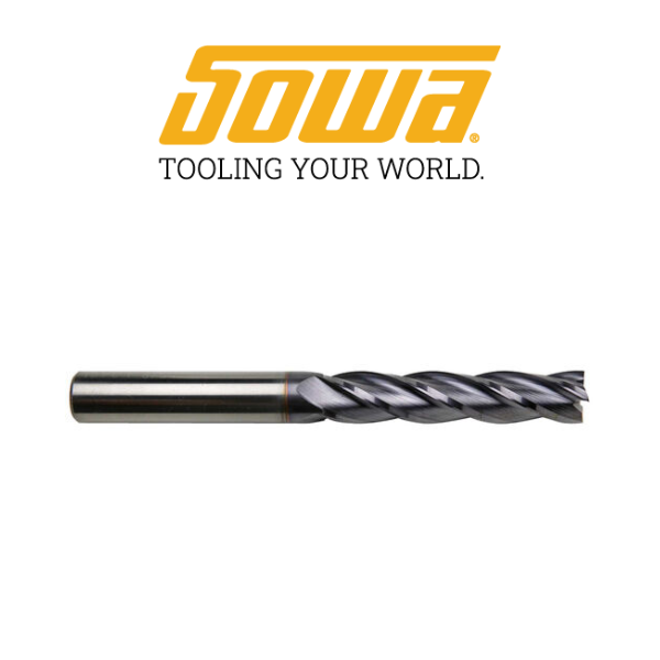4mm 4 Flute Long Length Carbide End Mill TiAIN - Sowa 102903