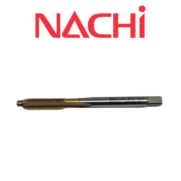 M8 x 1.25 Oil Hole Spiral Point Tap HSS TiN - Nachi 7900P