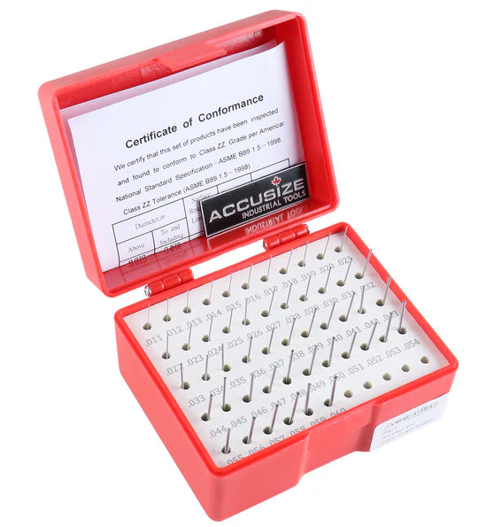 0.011" - 0.060" Pin Gage Set (50pcs) - Accusize P0(+)