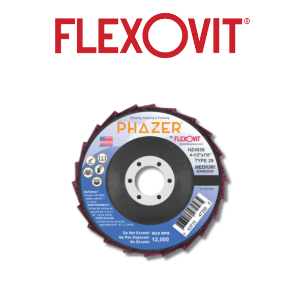 4-1/2" x 7/8" Coarse Type 29 Non-Woven Flap Disc - PHAZER™ - Flexovit HZ4530