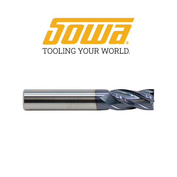 3mm 4 Flute Regular Length Carbide End Mill - Sowa - 101844