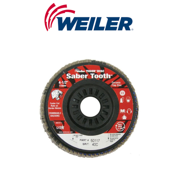 4-1/2" x 7/8" Ceramic Flap Disc Grit 40 - Weiler 50117