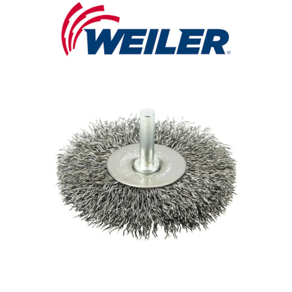 3" x 1/2" Mounted Crimped Radial Wire Wheel - Weiler 17966