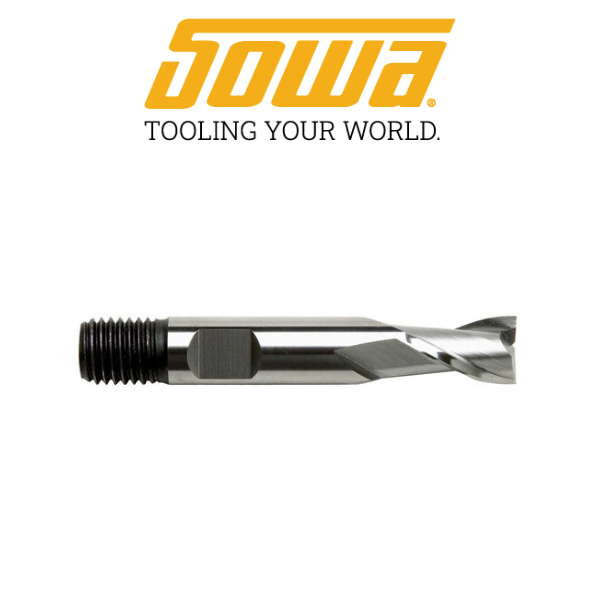 7/32" (3/8" Shank) 2 Flute End Mill HSSCo - Sowa 103005
