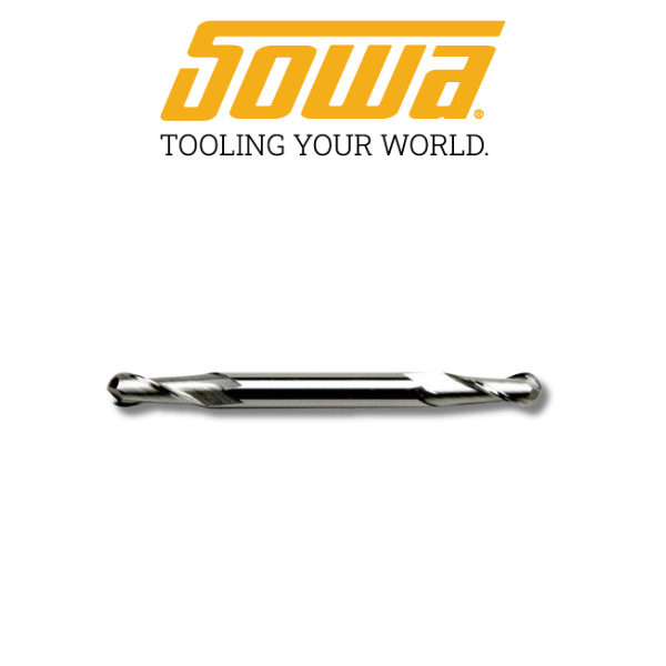 7/64" 2 Flute Ball Nose Double-End End Mill HSSCo - Sowa 103491