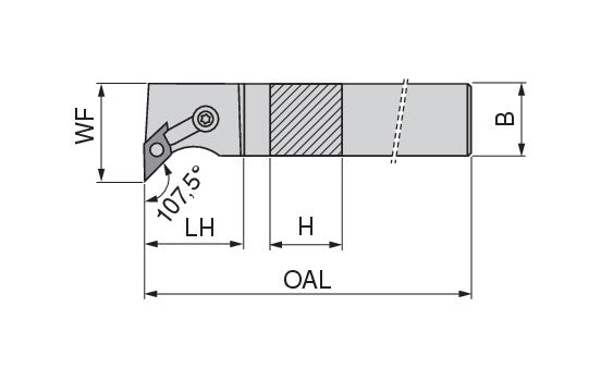 MDQNR 12-4B-N MaxiLock-M 107.5° Turning Holder - Ceratizit 11829993