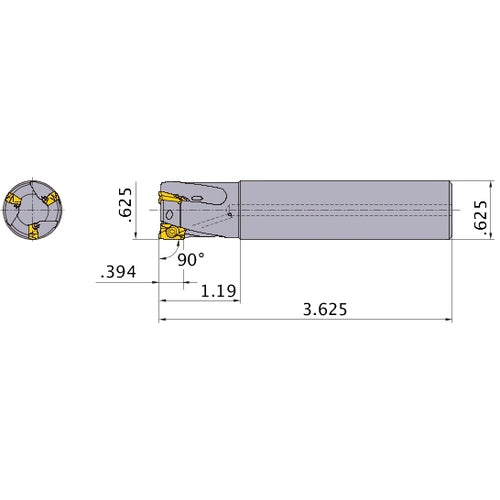 5/8" 90 Degree Milling Cutter - Mitsubishi 351290