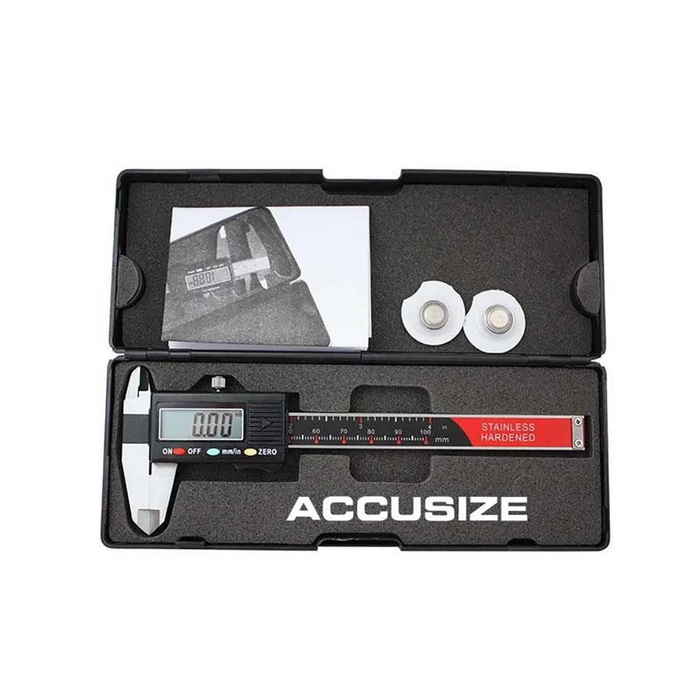 0-6" Digital Vernier Caliper with Extra Large LCD - Accusize AB11-1106