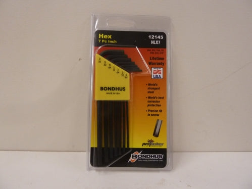 5/64" - 3/16" Long Hex L-Wrench Set 7pc - Bondhus 12145