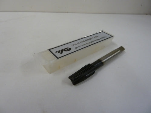 7/16-14 Spiral Point Tap Hard Slick - YG-1 M7525 Steel Alloys to 45 Roc)