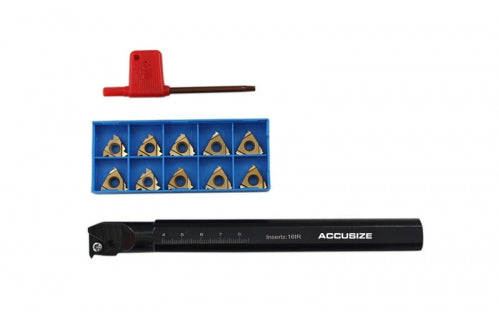 SIR075P16 Boring Bar + 10 Threading Inserts - Accusize 0028-0284