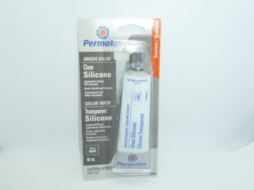 Clear Silicone Adhesive Sealant 80ml Tube - Permatex 66BR