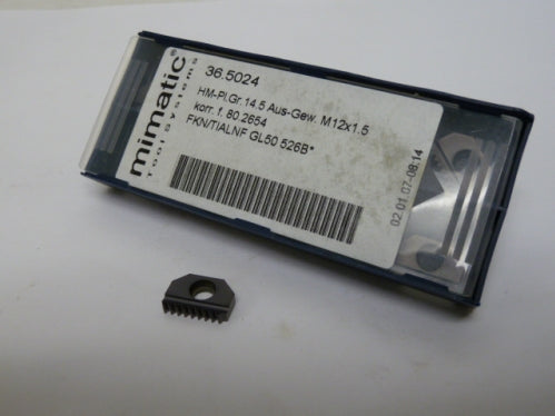 M12 x 1.5mm Thread Mill Insert - Mimatic — Cutting Tool Pickers