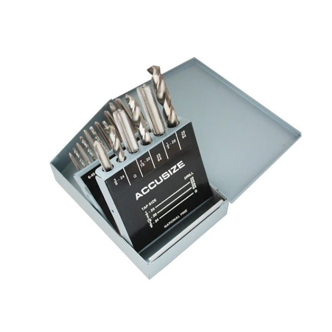 AccusizeTools - 18 Pcs/Set H.S.S. Tap & Drill Set UNC #0001-0040