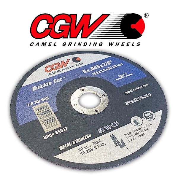 6" x .045" x 7/8" Cut Off Disc - CGW 35517