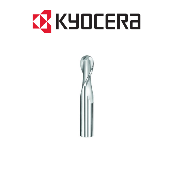 1/8" 2 Flute Ballnose Carbide End Mill TC Coated - Kyocera 31978