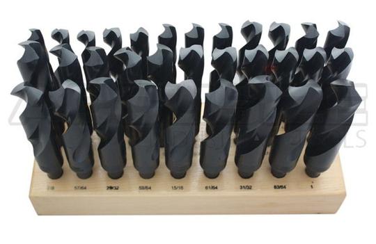 32pc Reduced Shank Drill Set - 33/64" to 1" (1/2" Shank) - Accusize H516-6506