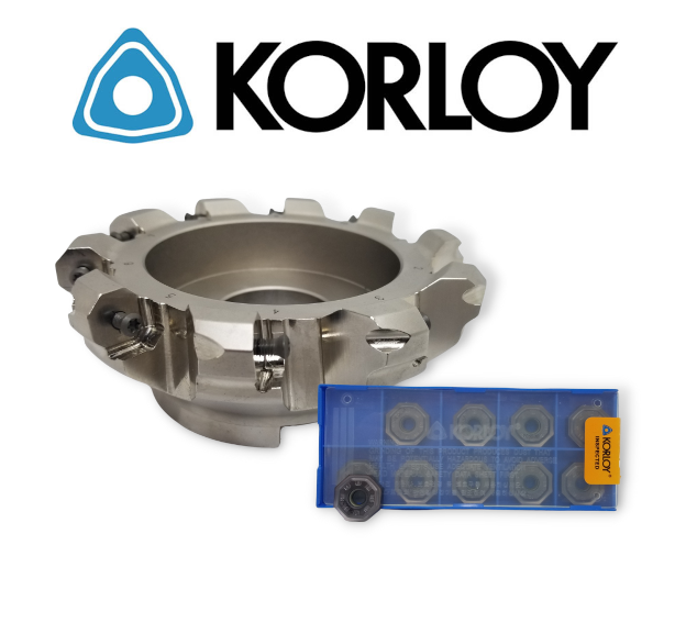 Korloy Milling Package - 6" Face Milling Cutter RM16ACA8600R-M (2100114) with 20 Inserts