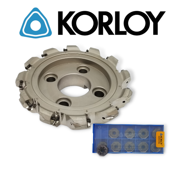 Korloy Milling Package - 8" Face Milling Cutter RM16ACA8800R-M (2100116) with 20 Inserts