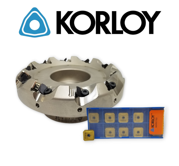 Korloy Milling Package - 5" Face Milling Cutter RMT8AA4500R-M (2100122) with 20 Inserts