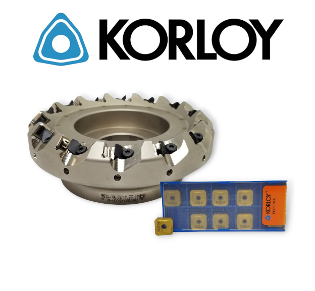 Korloy Milling Package - 6" Face Milling Cutter RMT8AA4600R-M (2100124) with 20 Inserts