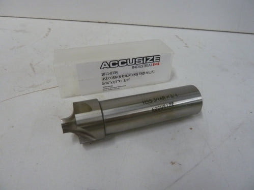 3/16" Corner Rounding End Mill HSS - Accusize 1011-0334