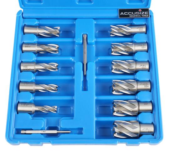 13pc Annular Cutter Set - 7/16" to 1-1/16" - Accusize N10