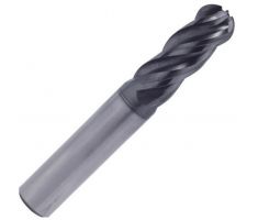 1/2" 4 Flute Ball Nose Carbide End Mill TiAIN - BRT Tool E0643593