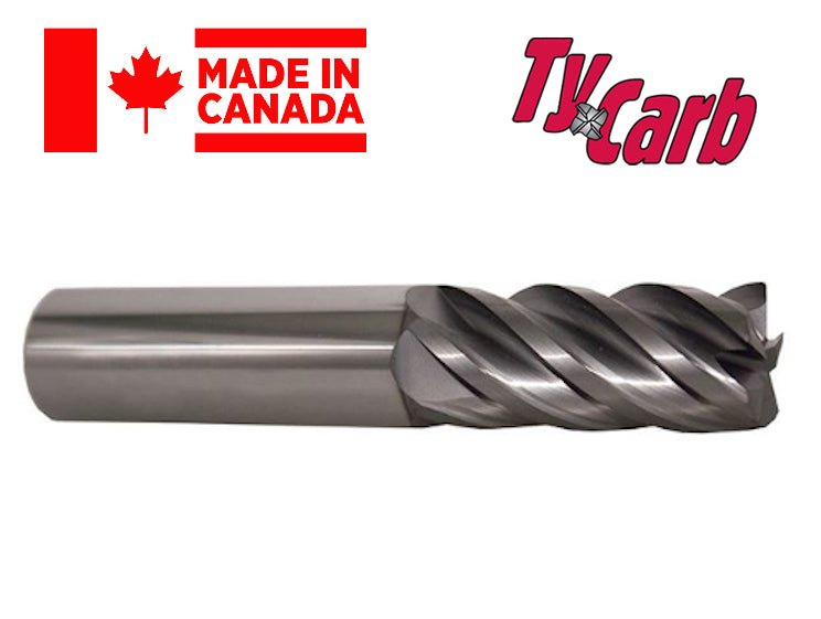 5/16" 4 Flute Variable Flute TiAlN Coated Carbide End Mill (0.020 Rad) - TyCarb